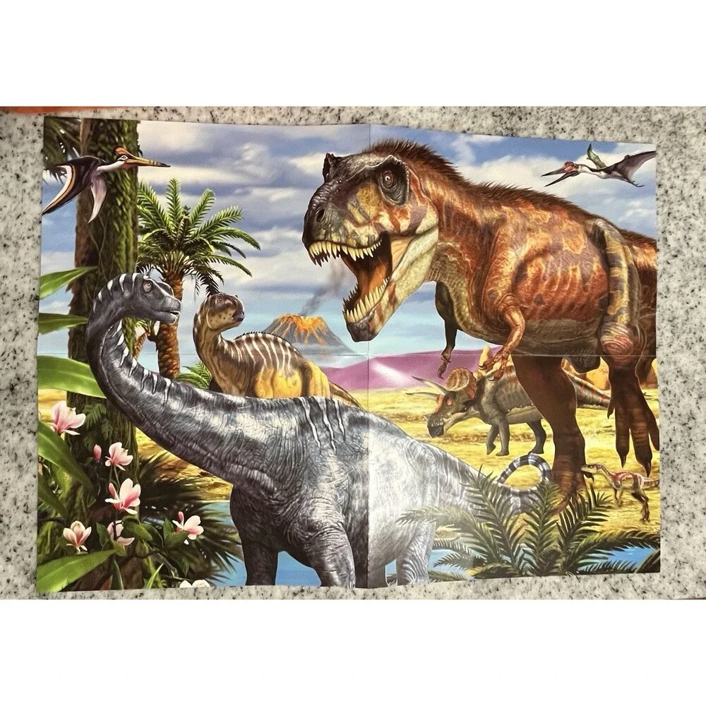 Learning Adventures Dinosaurs Activity Kit Diorama Stickers 3D Models Incomplete